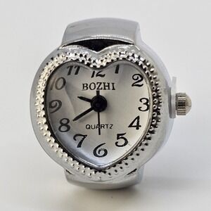 LOVE Ring Watch Women White Dial Analog Quartz Watch Stretch Band‎ Finger Watch